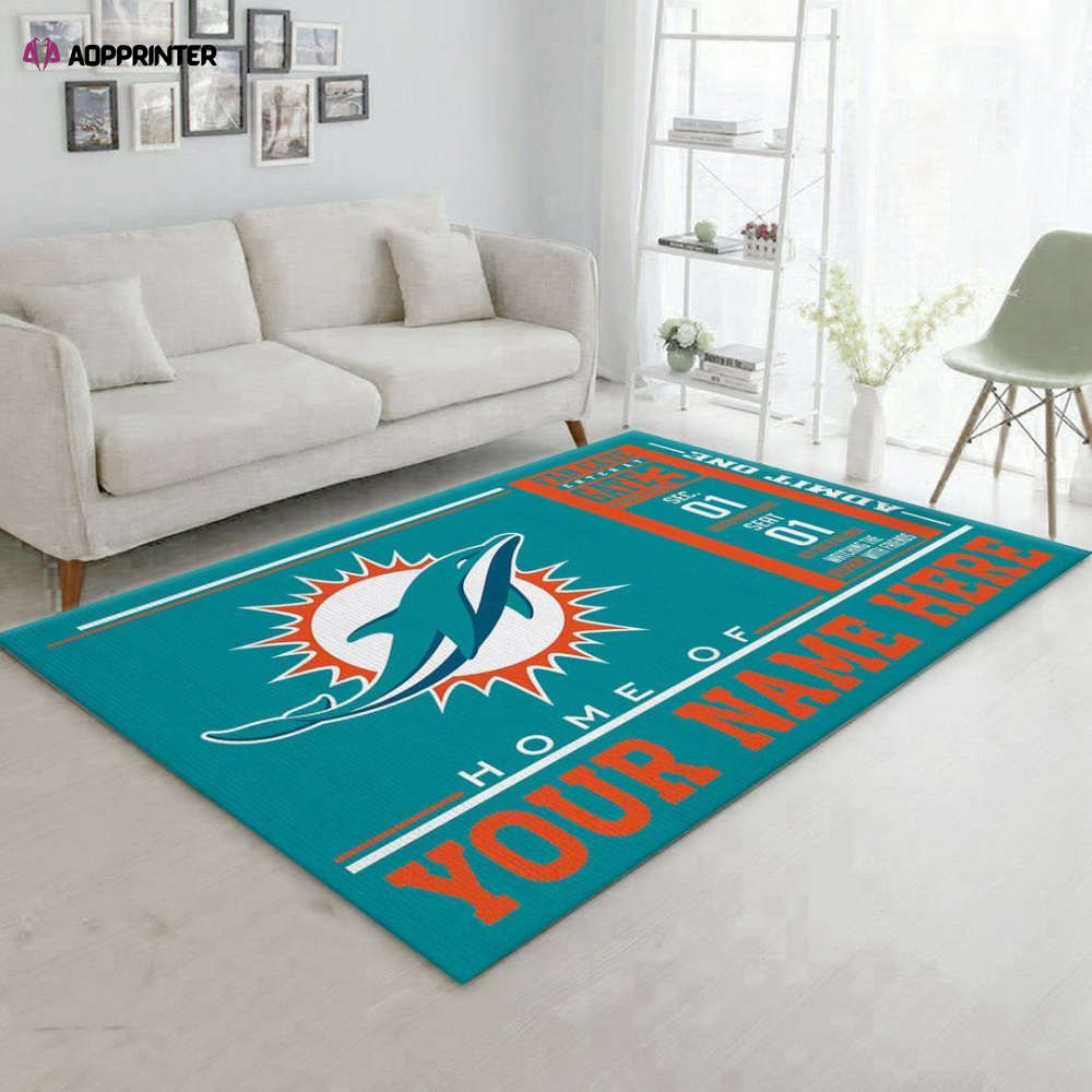 miami dolphins rug living room floor decor fan gifts 6