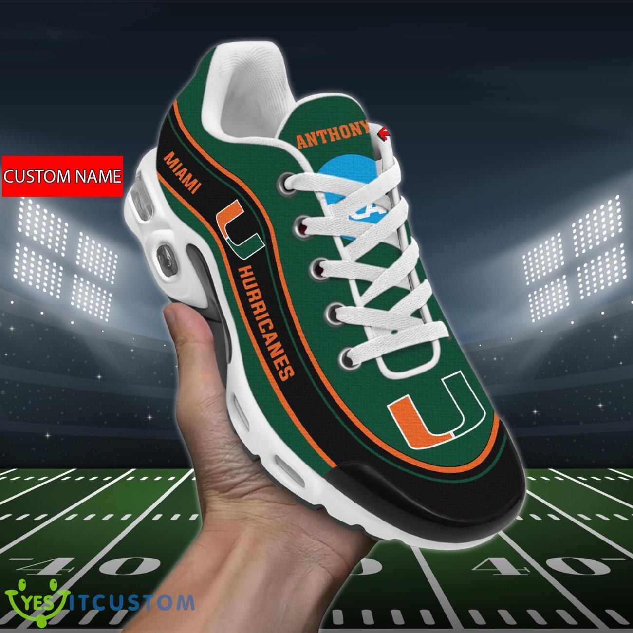 miami hurricanes ncaa air cushion sports shoes custom name for fans