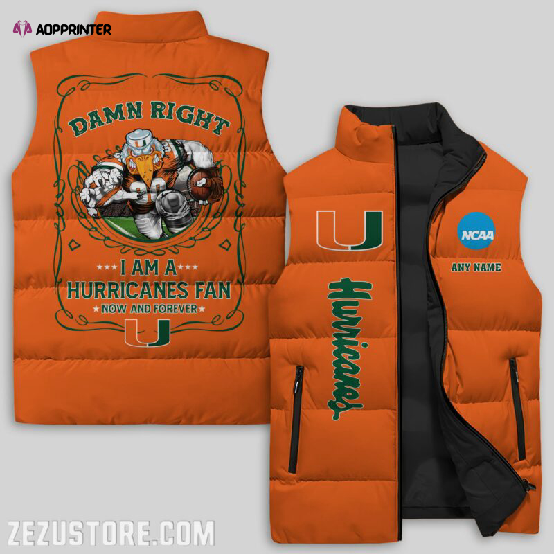 miami hurricanes ncaa sleeveless puffer jacket custom for fans gifts 3