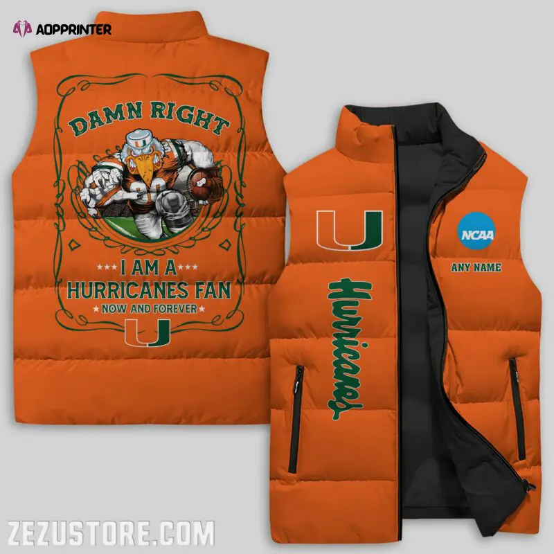 miami hurricanes ncaa sleeveless puffer jacket custom for fans gifts 3