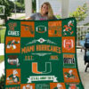 miami hurricanes quilt blanket for fans home decor gift