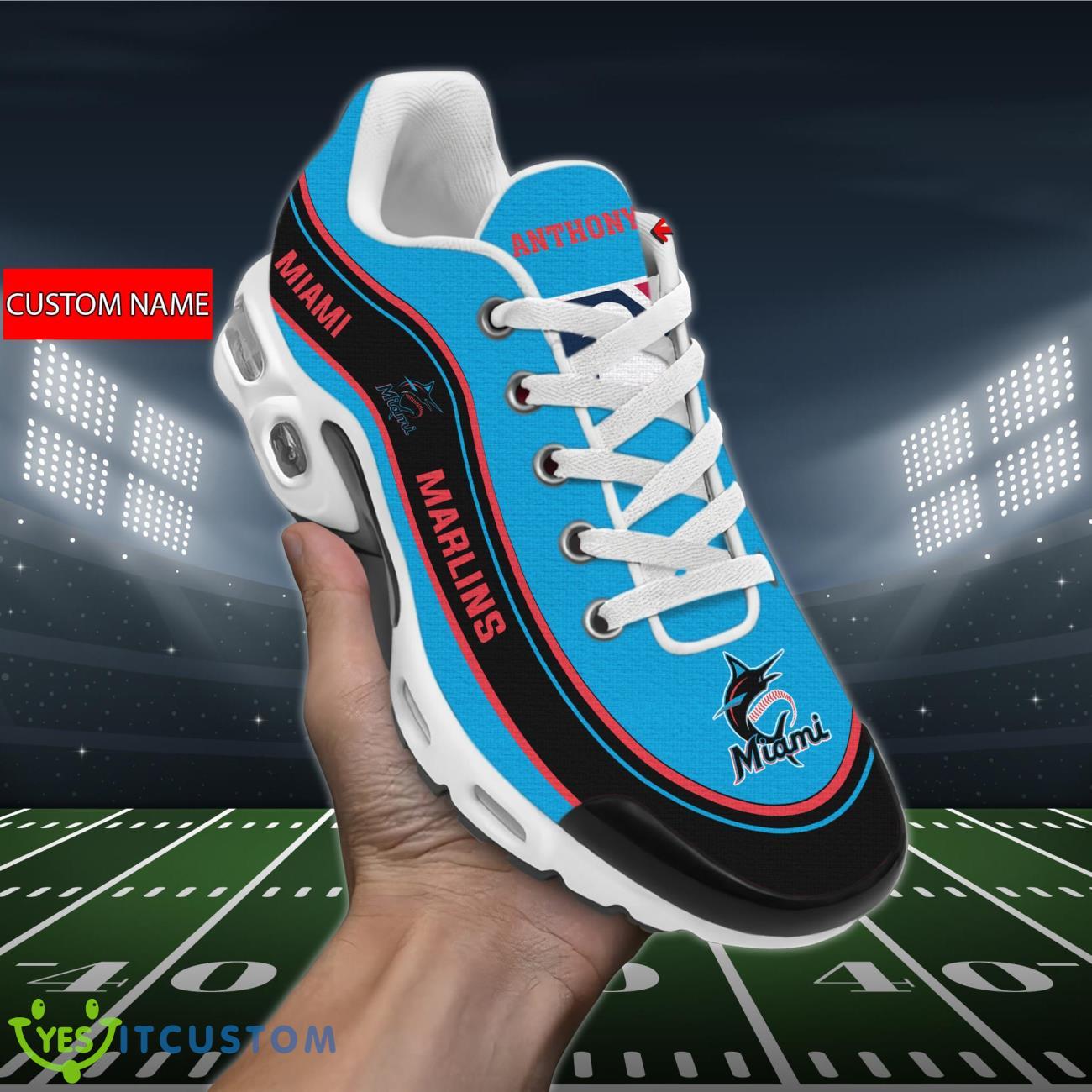 miami marlins mlb air cushion sports shoes custom name for fans