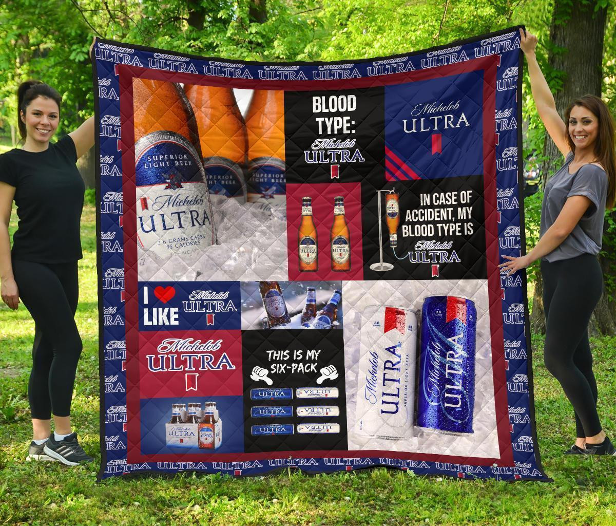 michelob ultra quilt blanket funny gift idea for beer lover vsc6q