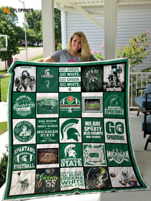 michigan state spartans 1 quilt blanket for fans home decor gift