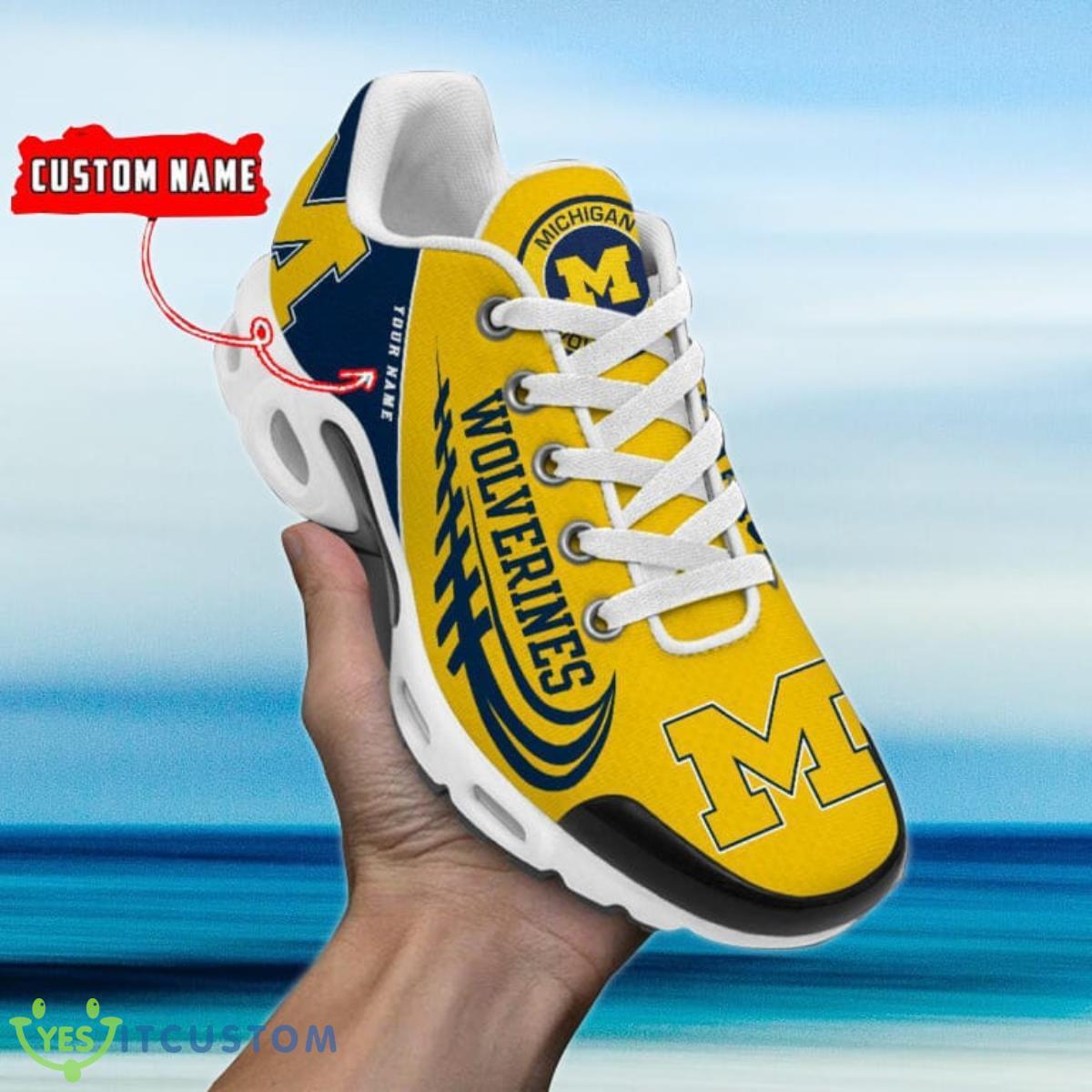 michigan wolverines custom name air cushion sports shoes