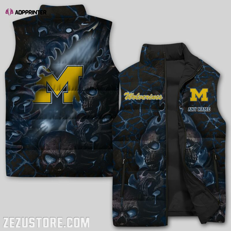 michigan wolverines sleeveless puffer jacket custom for fans gifts