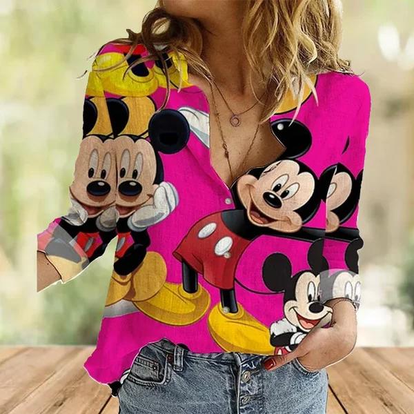 mickey and minnie women shirt cartoon casual shirt disney fan gift blouse women shirt summer women tee disney cute women casual shirt 20231024101115328