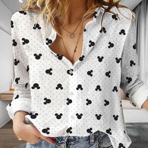 mickey cute women casual shirtmickey women shirtcartoon casual shirtdisney fan giftblouse women shirtmickey shirtsummer women tee 20231024101102085