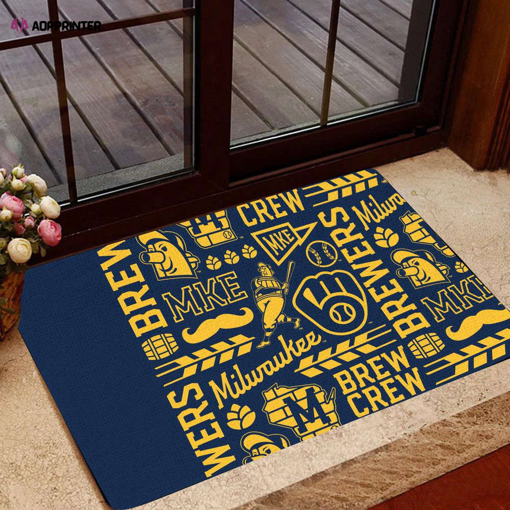 milwaukee brewers doormat best gift for home decor