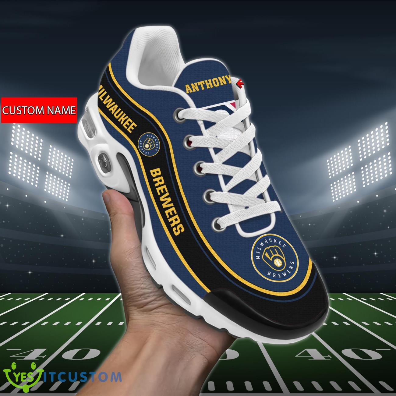 milwaukee brewers mlb air cushion sports shoes custom name for fans