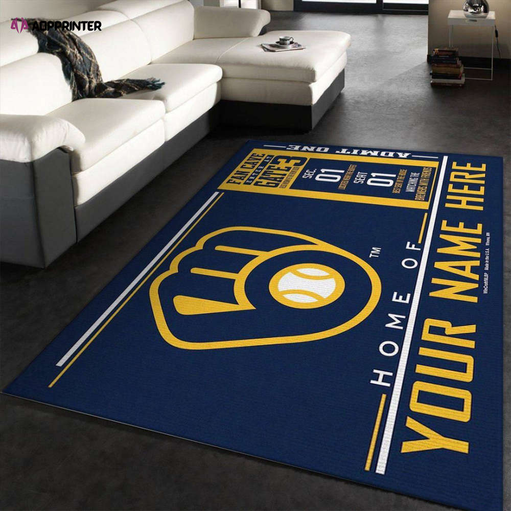 milwaukee brewers rug living room floor decor fan gifts 6