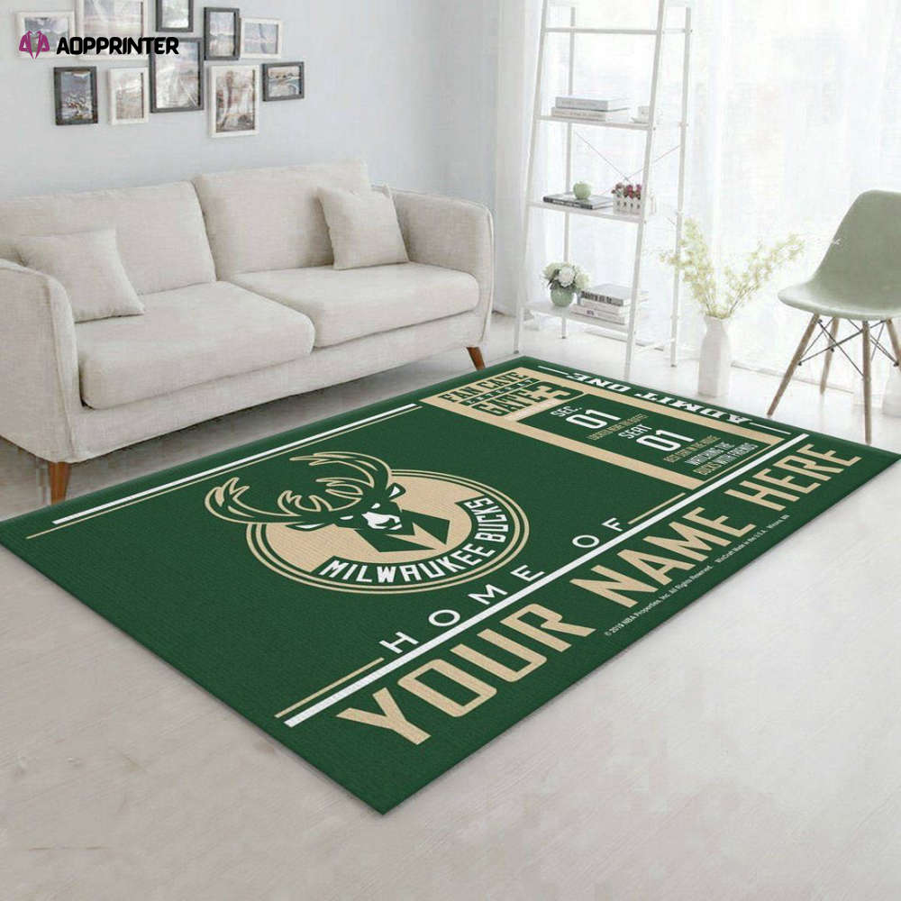 milwaukee bucks rug living room floor decor fan gifts