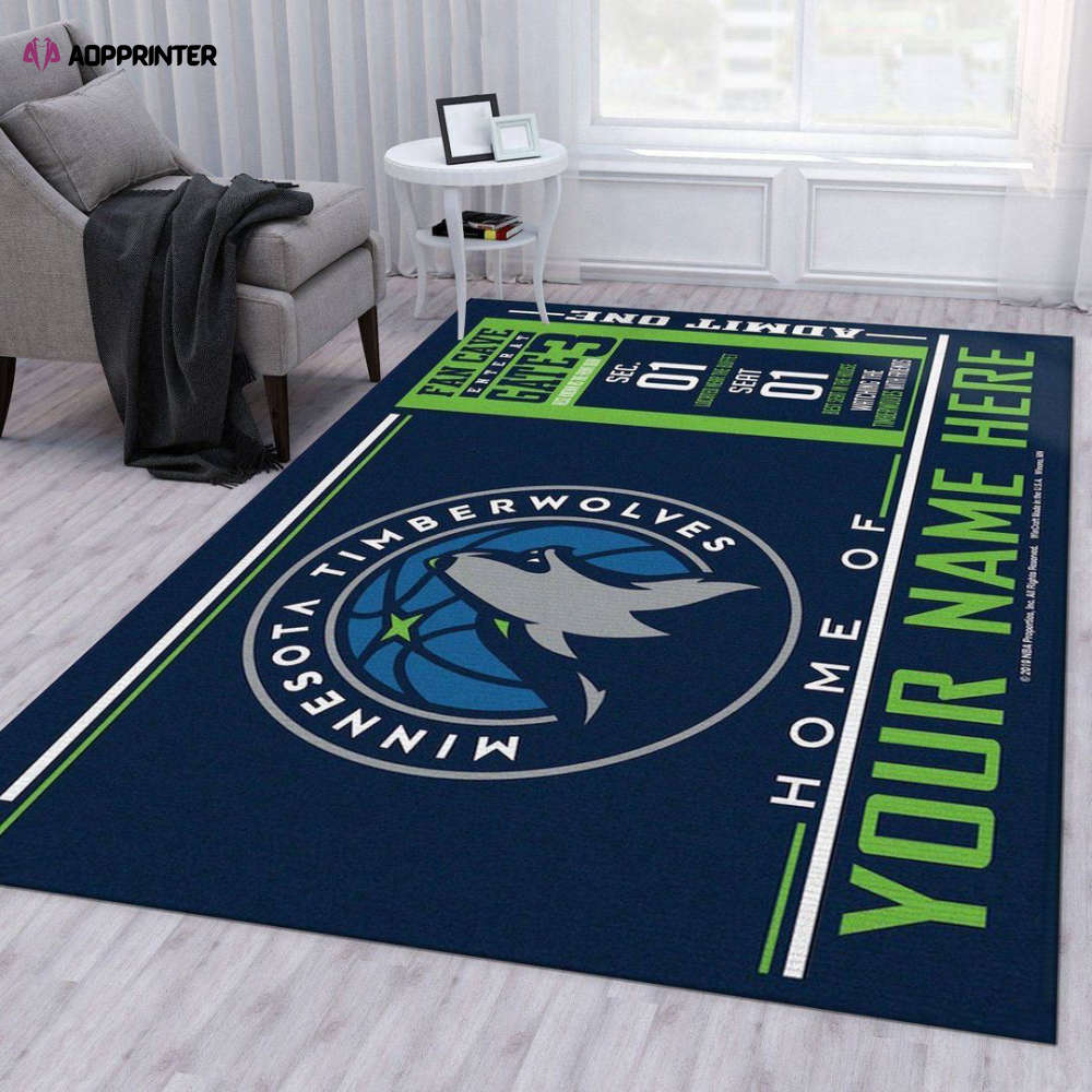 minnesota timberwolves rug living room floor decor fan gifts