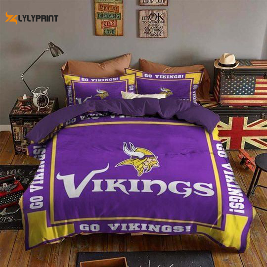 minnesota vikings duvet cover bedding set bd500 3