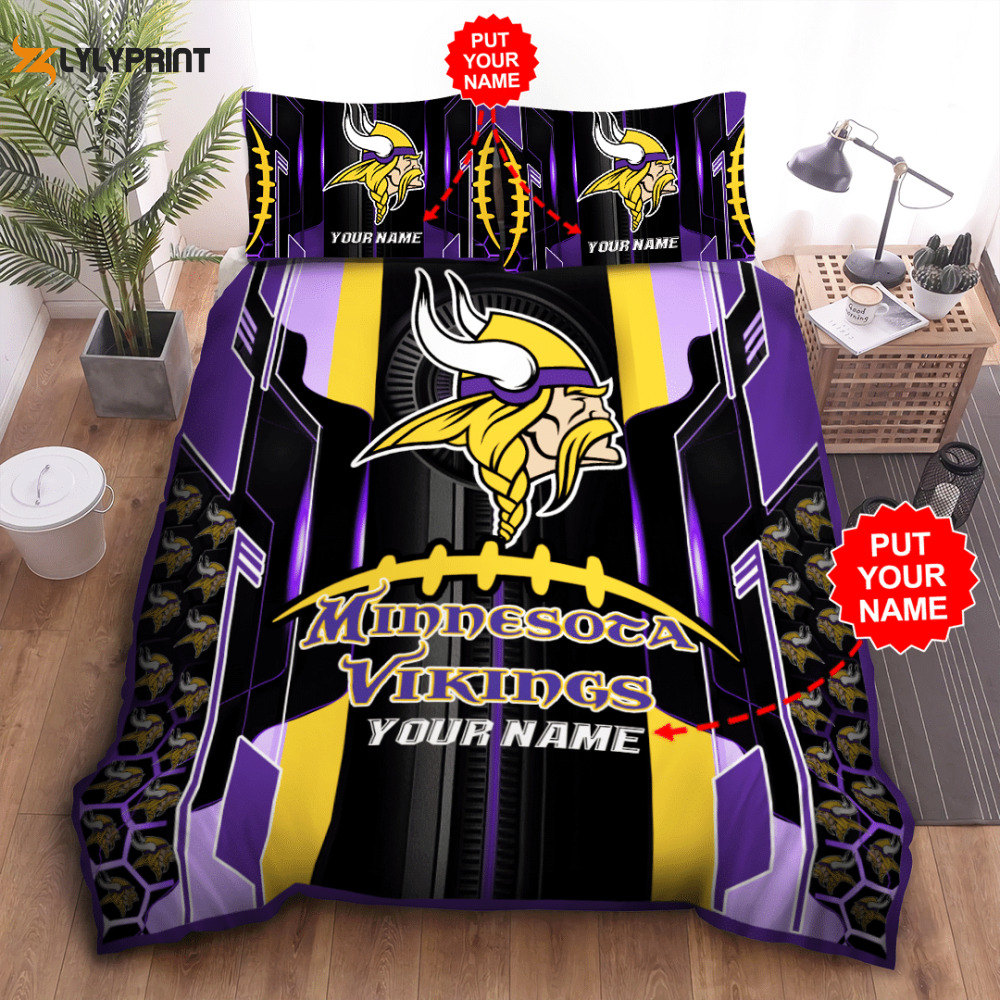minnesota vikings duvet cover bedding set bd502