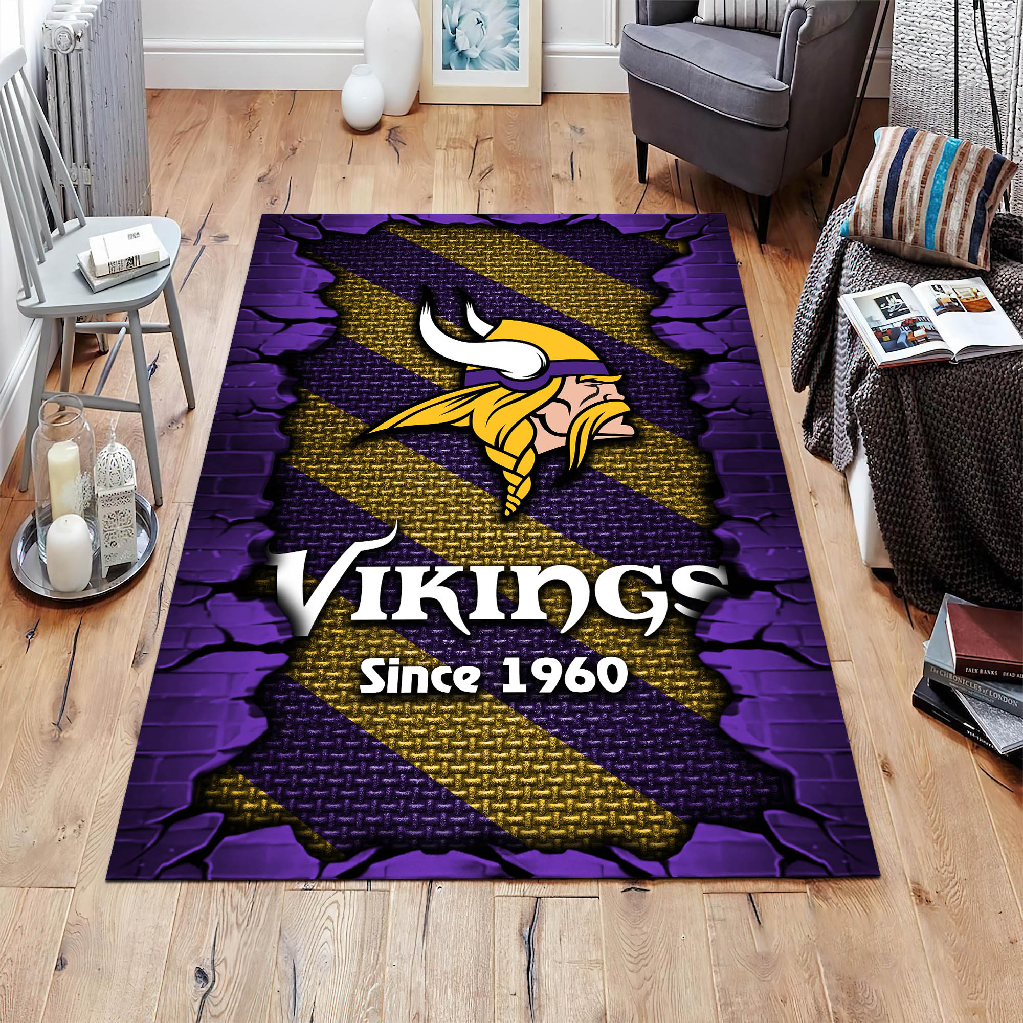 minnesota vikings living room rug football team living room rug football fan gifts ehivm 54132 1comn