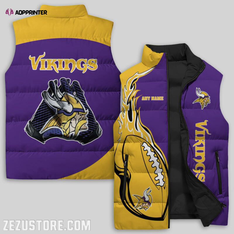 minnesota vikings nfl sleeveless puffer jacket custom for fans gifts 27