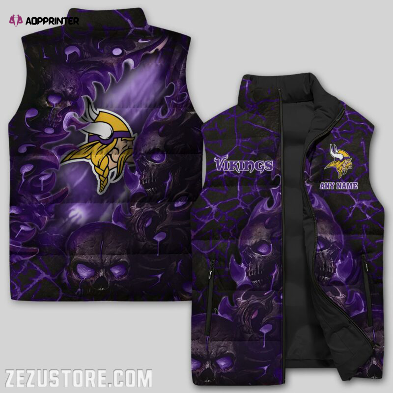 minnesota vikings nfl sleeveless puffer jacket custom for fans gifts 4