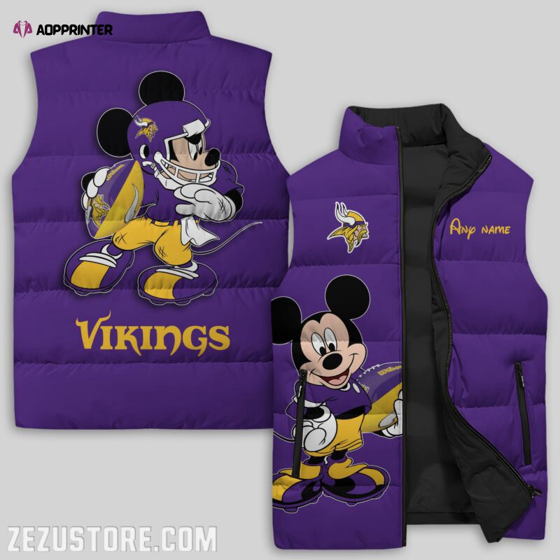 minnesota vikings nfl sleeveless puffer jacket custom for fans gifts