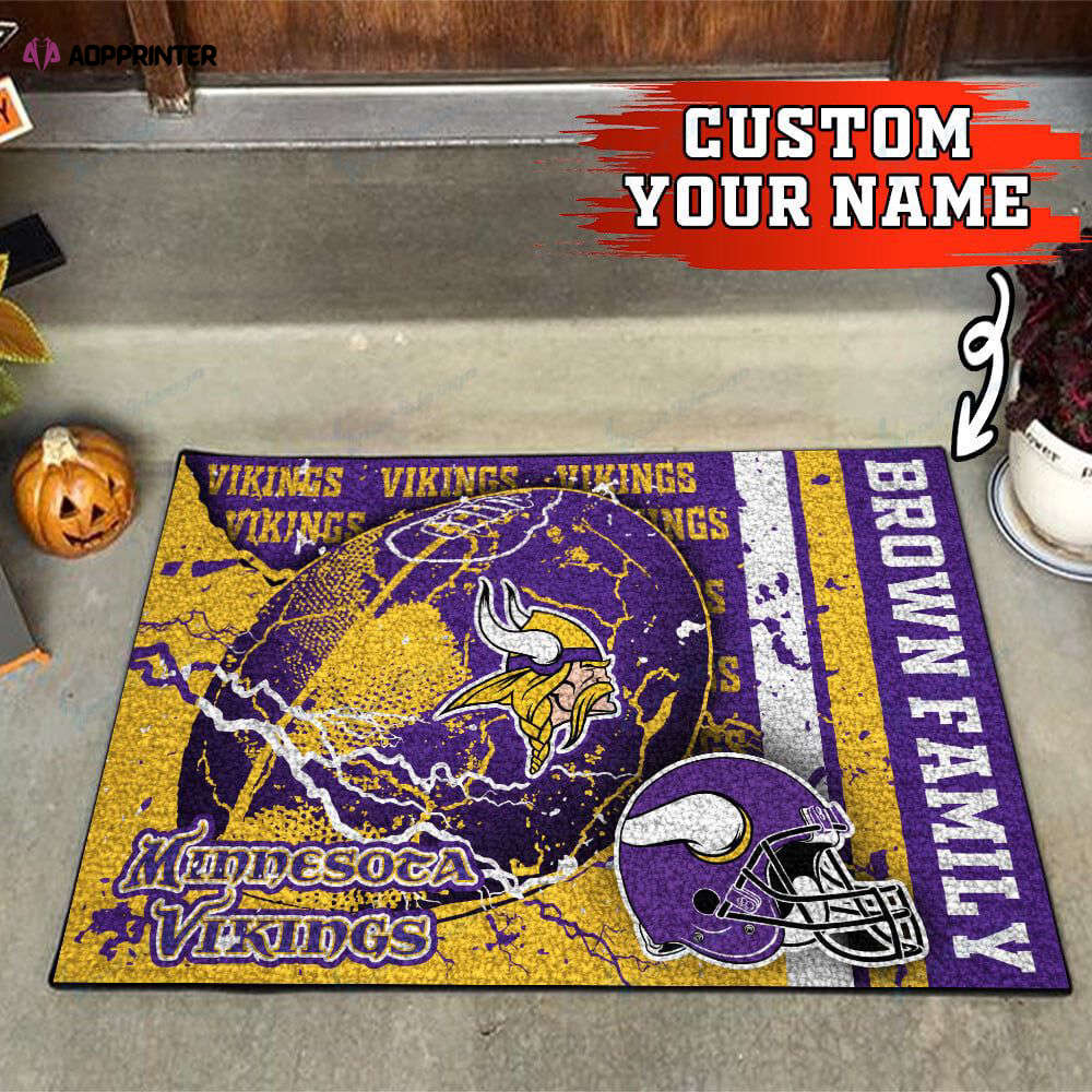 minnesota vikings personalized doormat gift for home decor