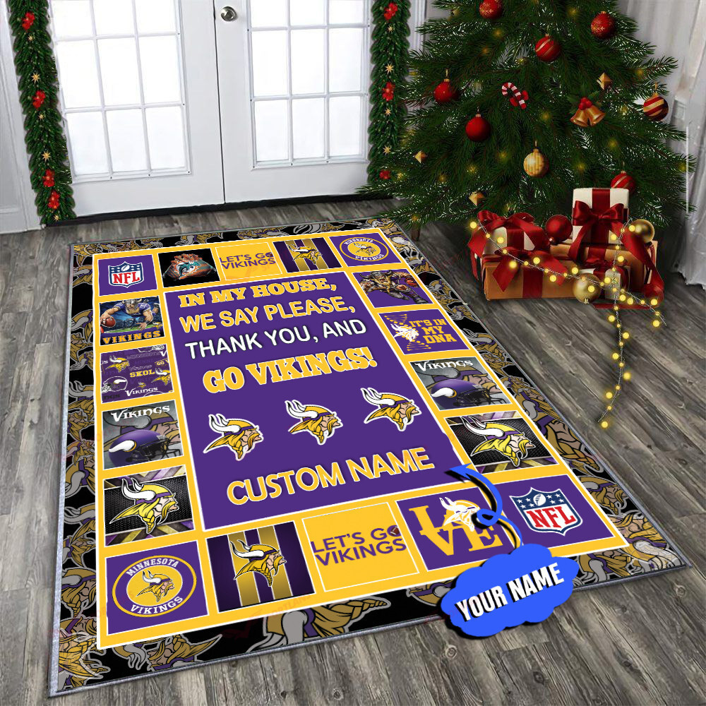 minnesota vikings personalized premium rectangle rug 33 ovhyf