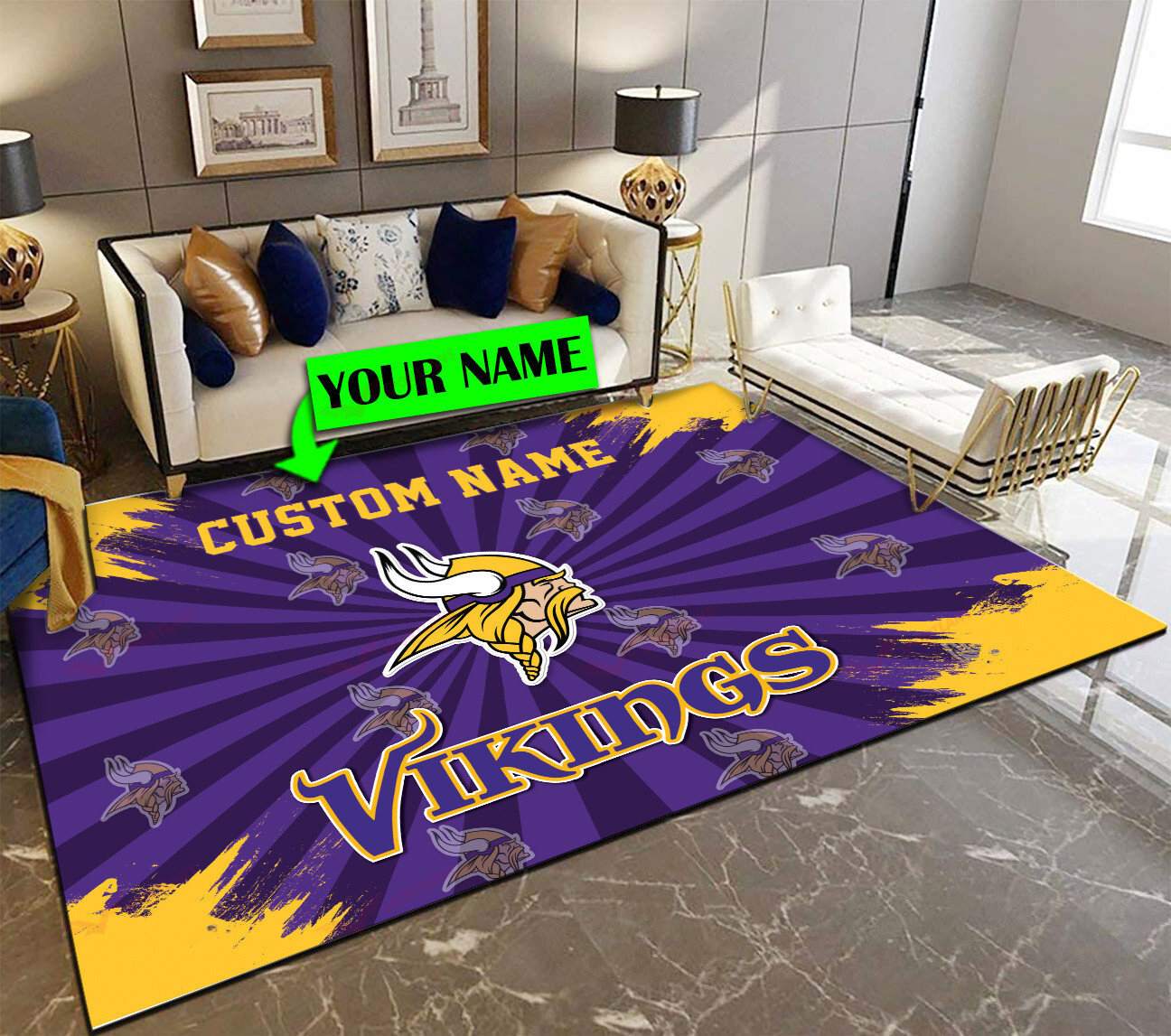 minnesota vikings personalized premium rectangle rug 61 d4bk4