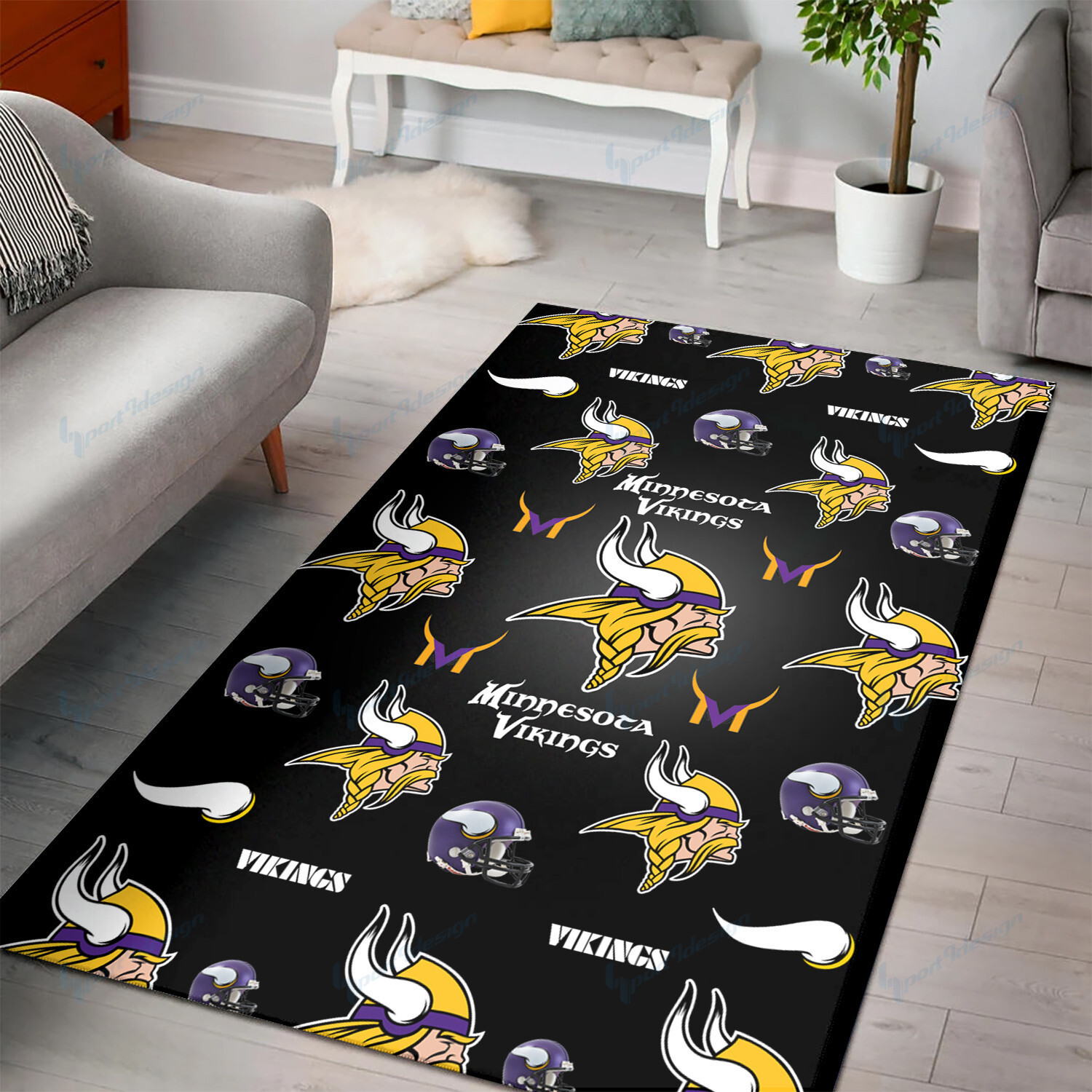 minnesota vikings premium rectangle rug 13 hdy0q