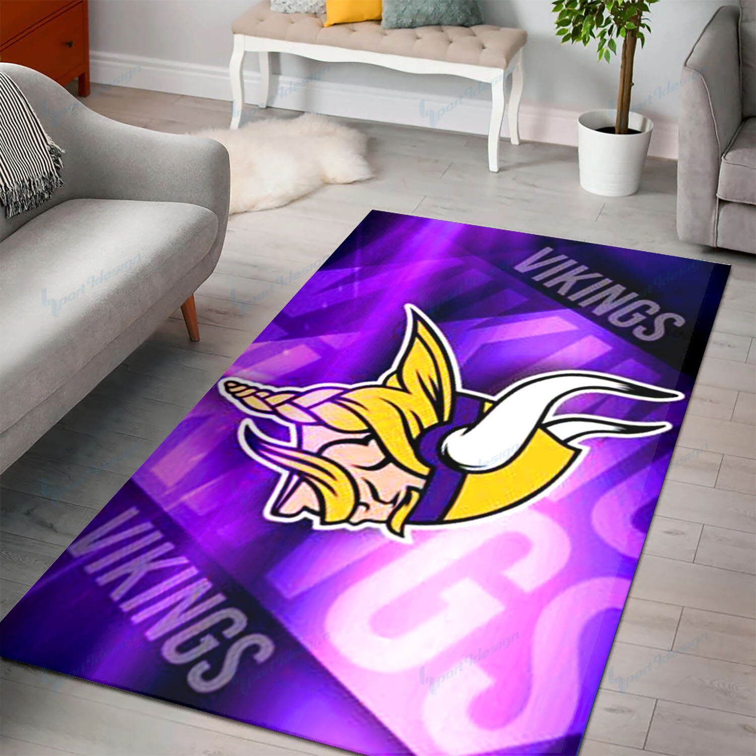 minnesota vikings premium rectangle rug 8 iupgt