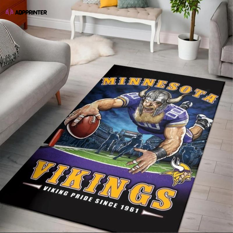 minnesota vikings rug living room floor decor fan gifts 12