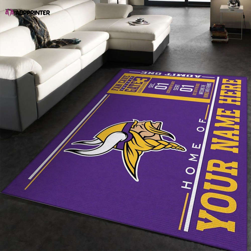 minnesota vikings rug living room floor decor fan gifts 9