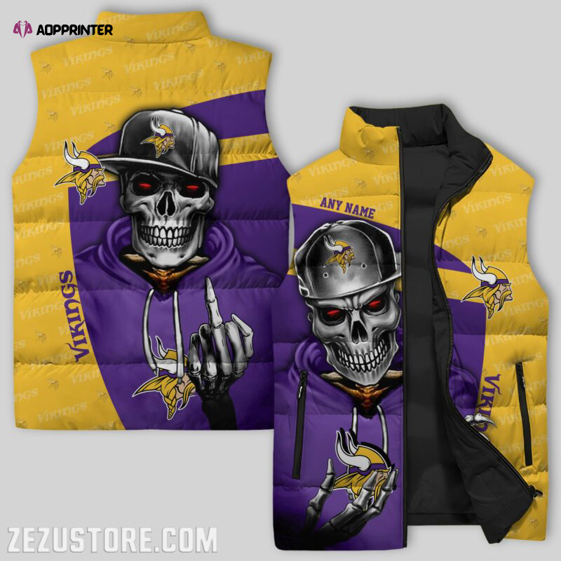 minnesota vikings sleeveless puffer jacket custom for fans gifts