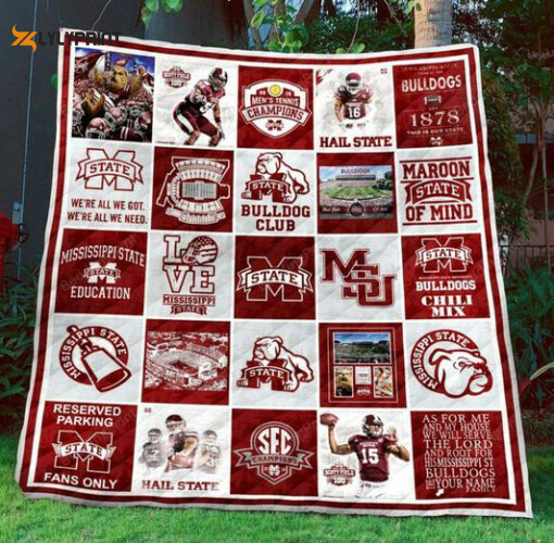 mississippi state bulldogs 3 quilt blanket