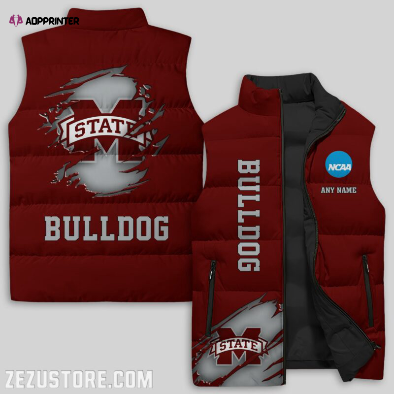 mississippi state bulldogs ncaa sleeveless puffer jacket custom for fans gifts