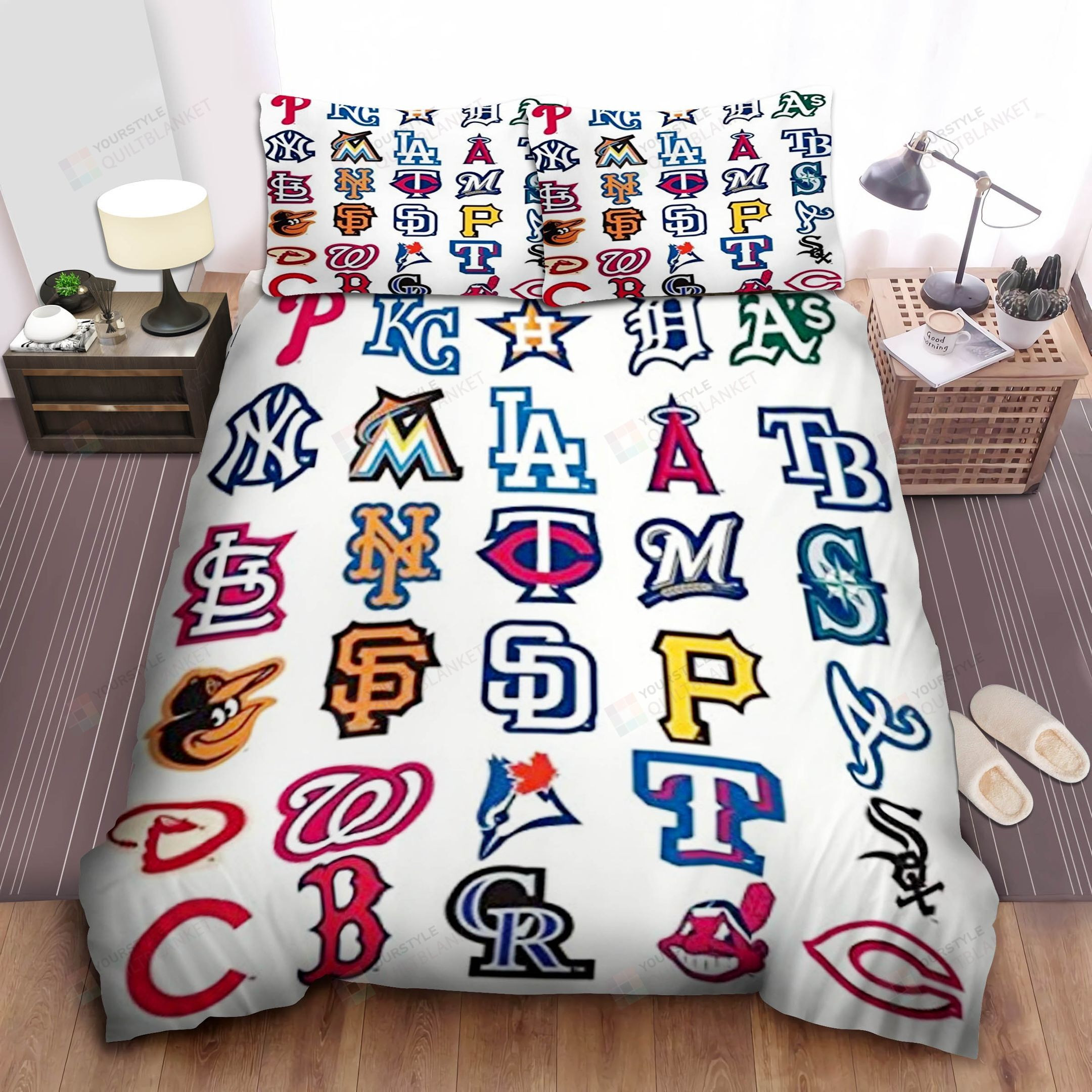 mlb all teams logo bed sheets spread duvet cover bedding set ver 1 ca9u5