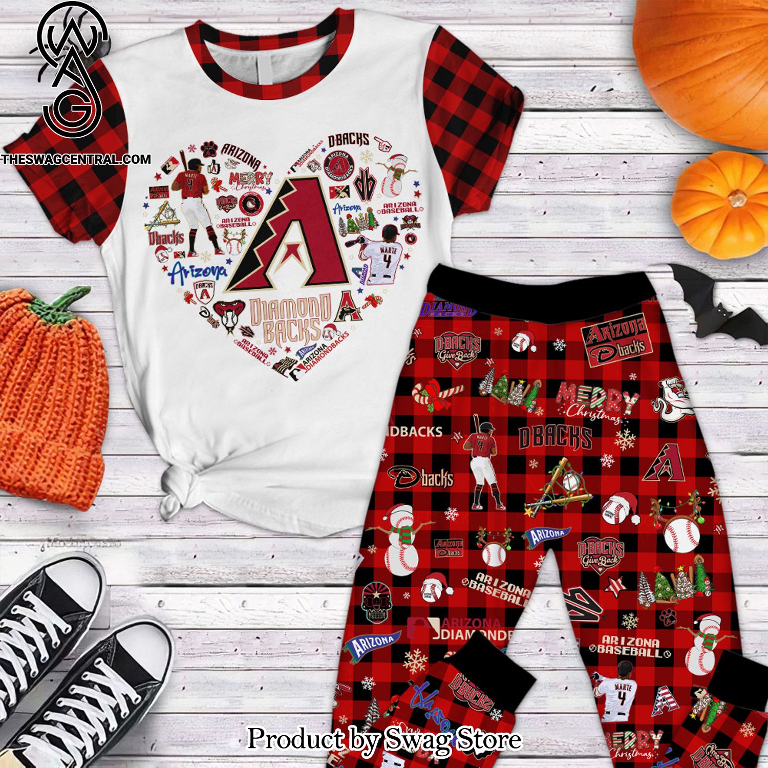 mlb arizona diamondbacks team classic all over printed pyjamas set 1 MdMw6