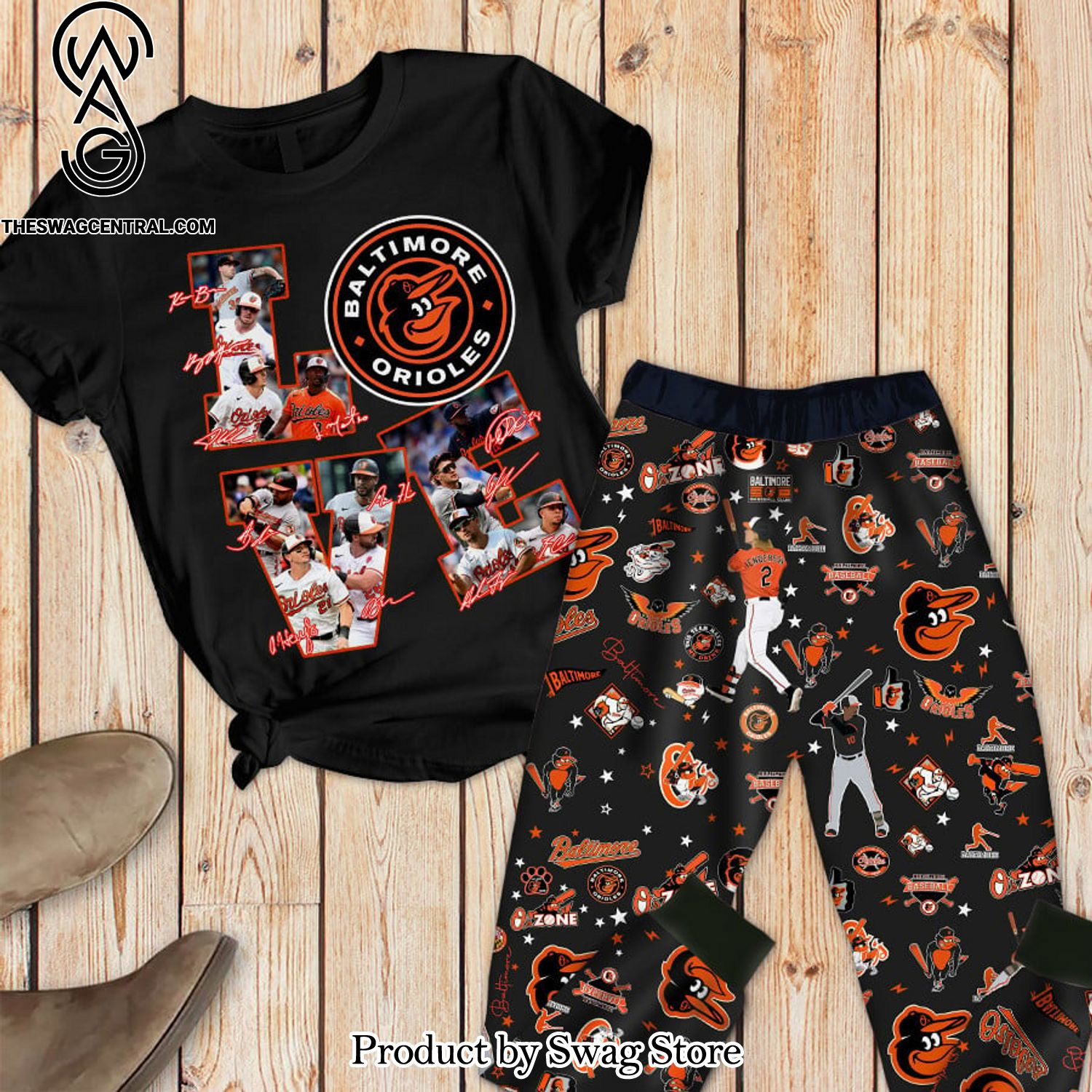 mlb baltimore orioles full print unisex pyjamas set 1 9yD7c