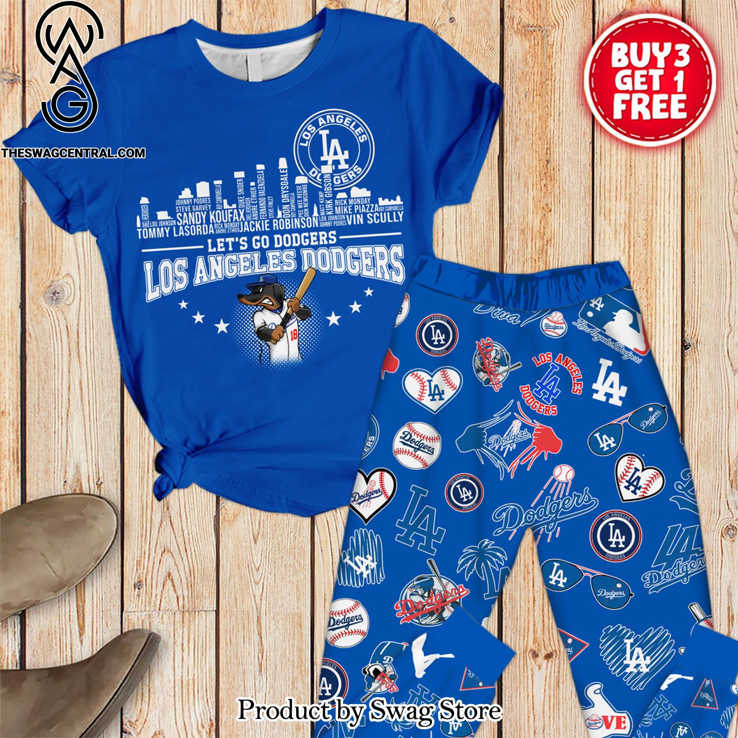 mlb los angeles dodgers all over printed 3d pyjamas set 1 EC6Qp