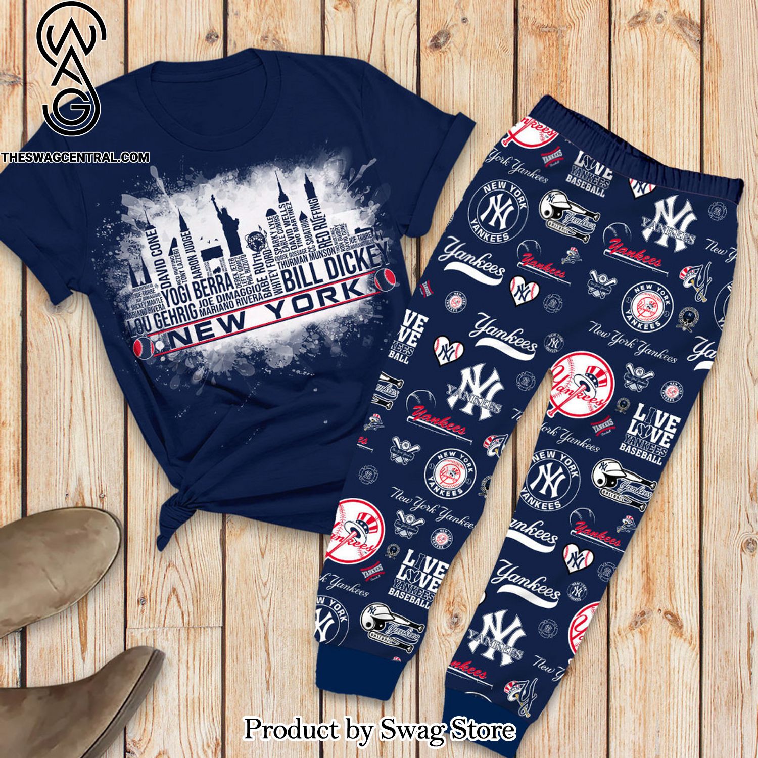 mlb new york yankees classic full print pyjamas set 1 C3C2r