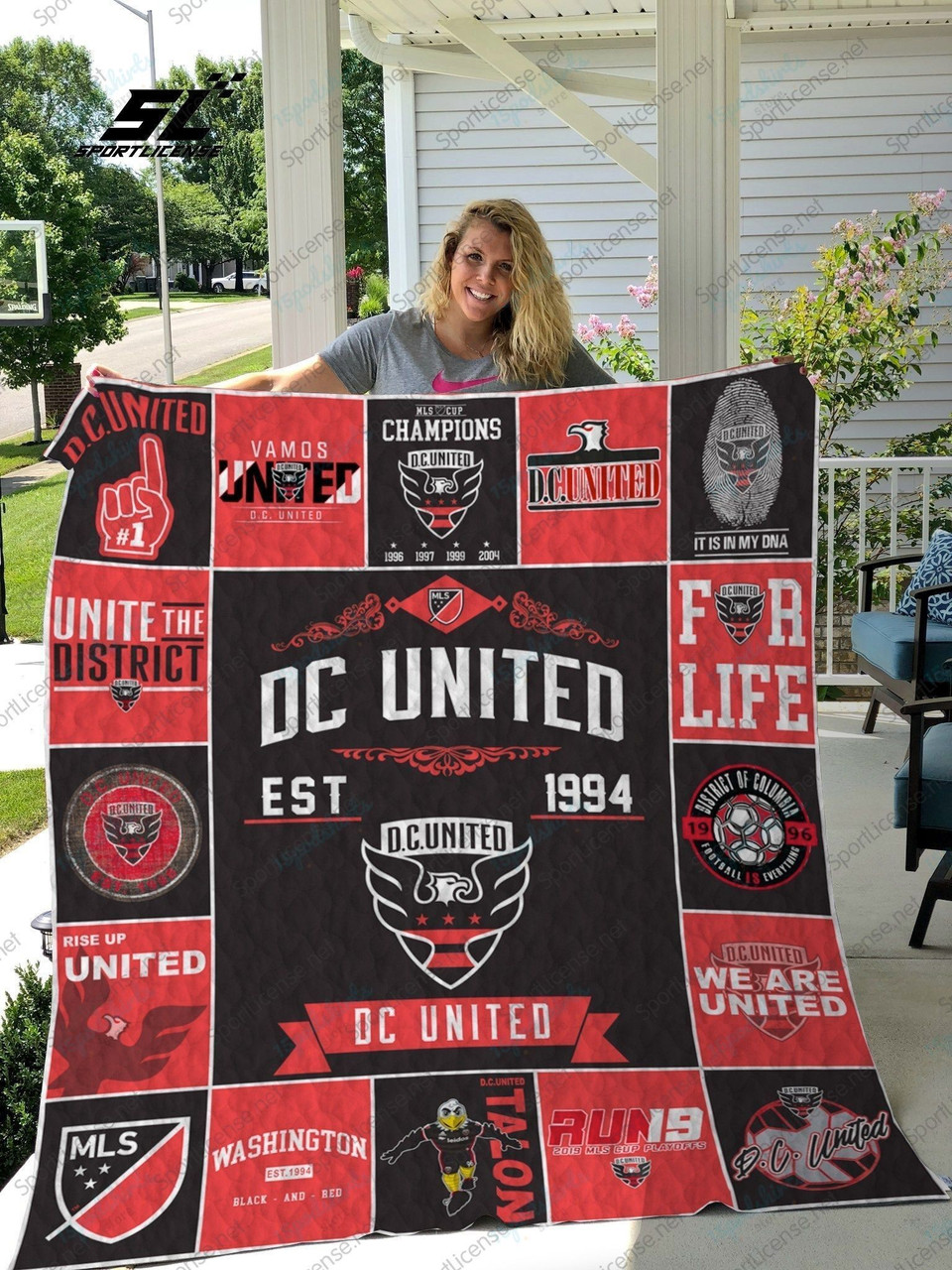 mls dc united quilt blanket 3540