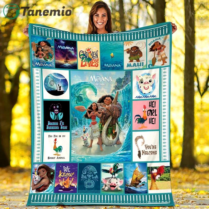 moana fleece blanket moana blanket moana cartoon blanket hei hei chicken pua pig christmas gifts birthday gifts for kids quilt blanket 20230924092516827