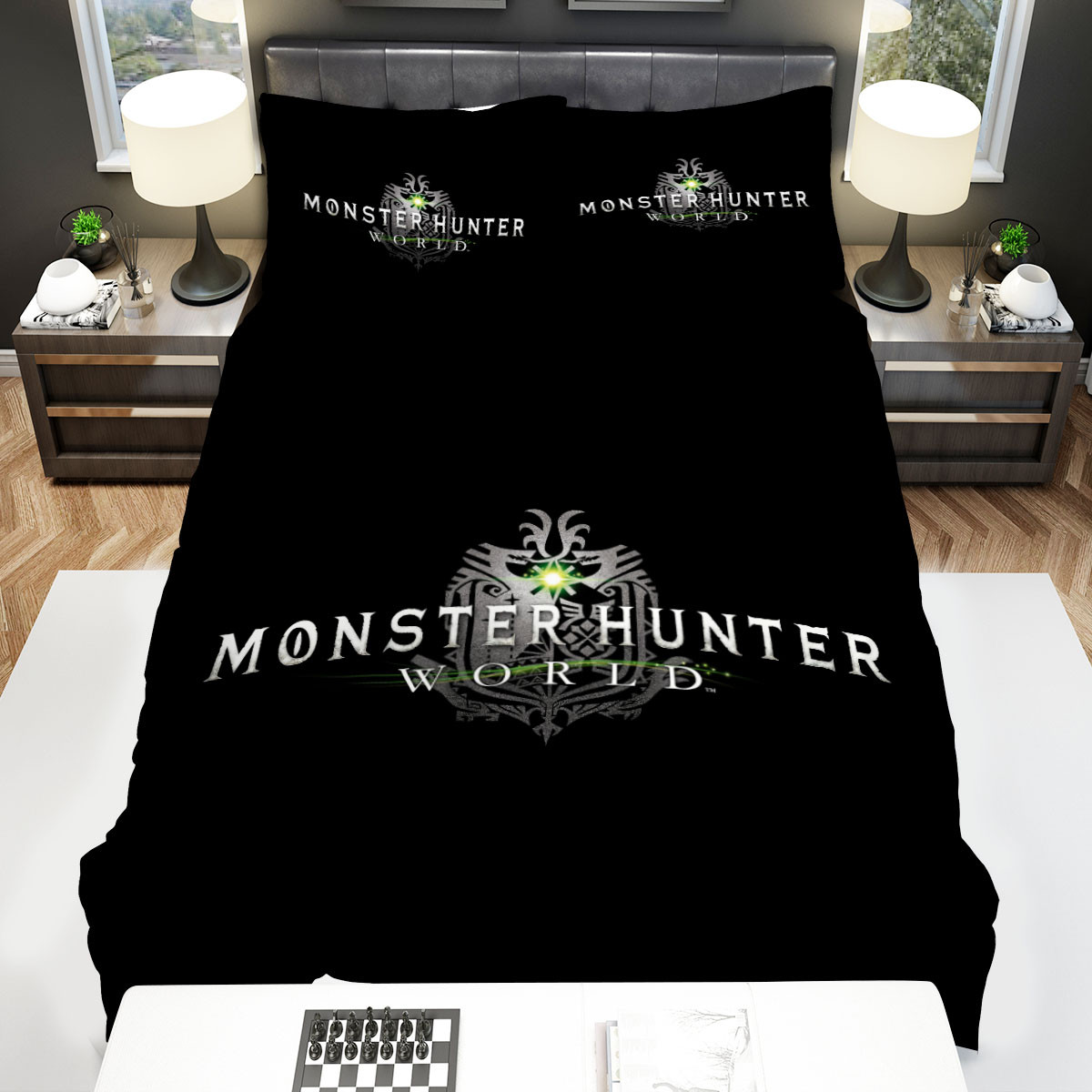 monster hunter world logo bed sheets spread comforter duvet cover bedding sets eb0hx