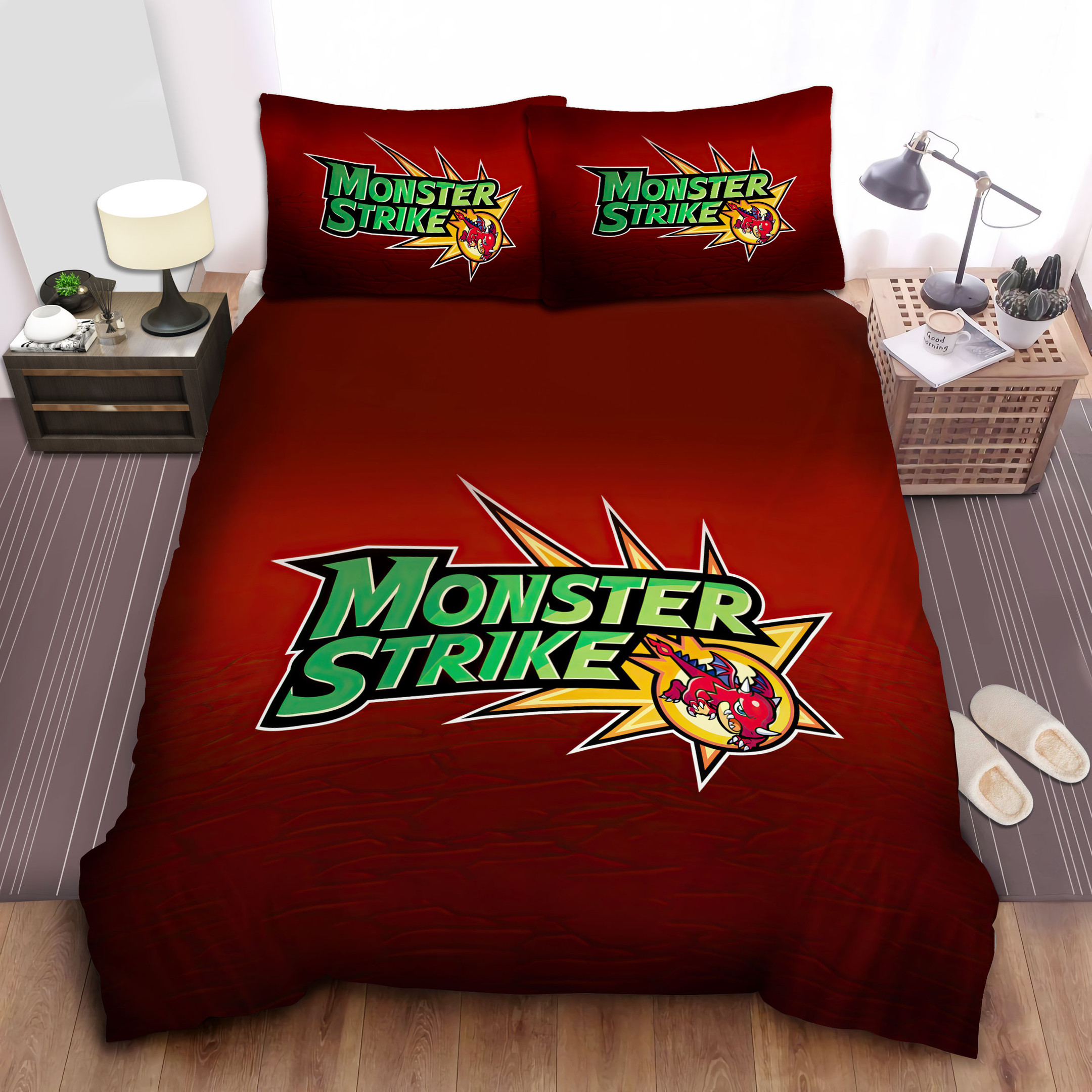 monster strike game logo duvet cover bedroom sets comfortable bedding sets p36va