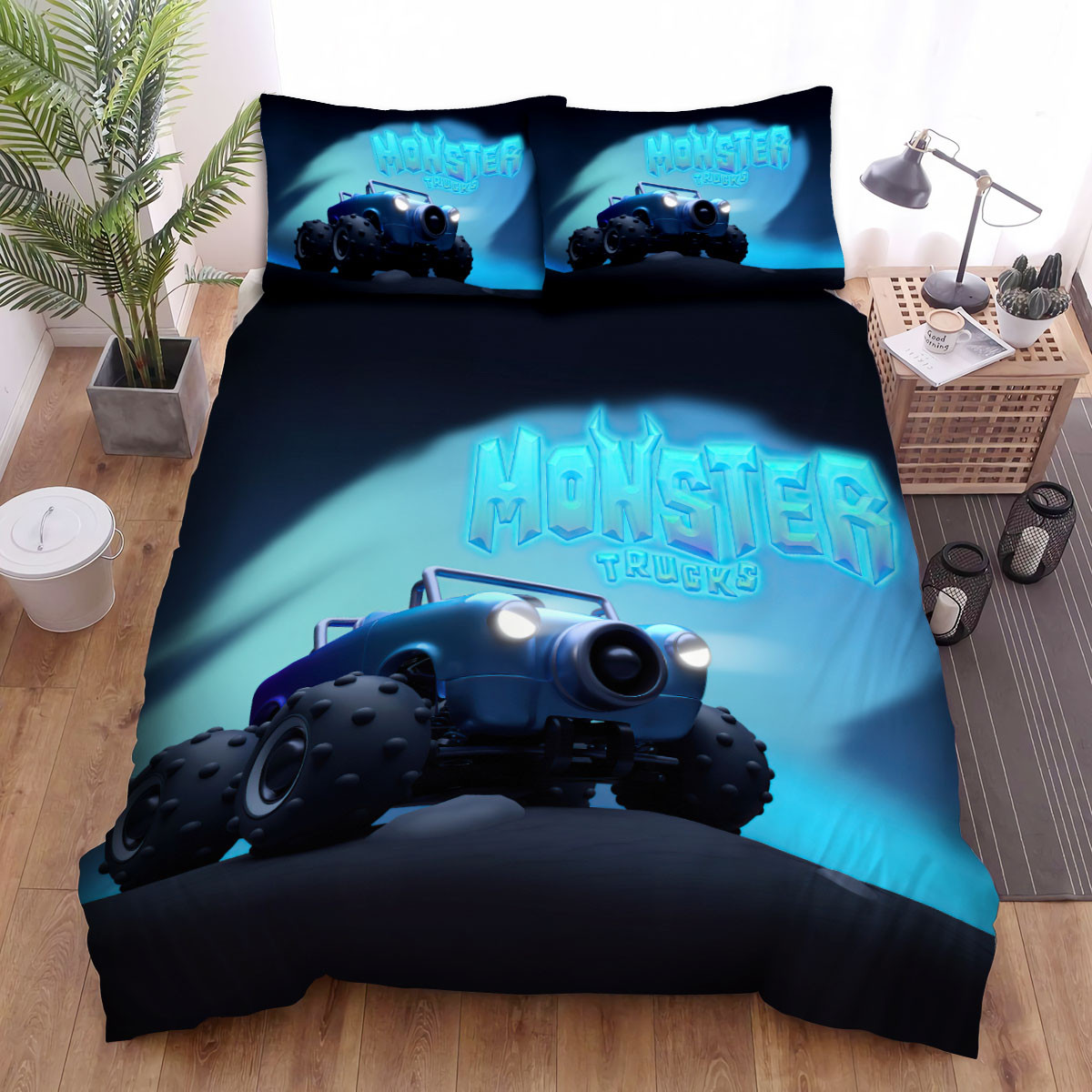 monster truck in the night illustration duvet cover bedroom sets comfortable bedding sets 9dvjg