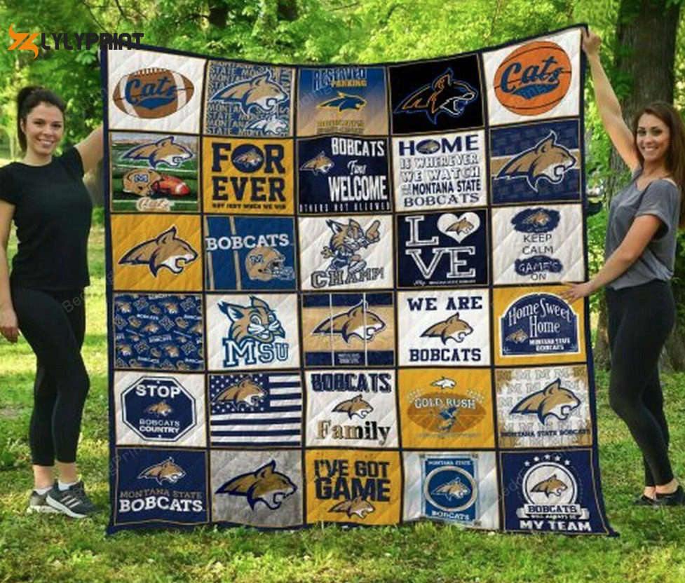 montana state bobcats 1 quilt blanket for fans home decor gift