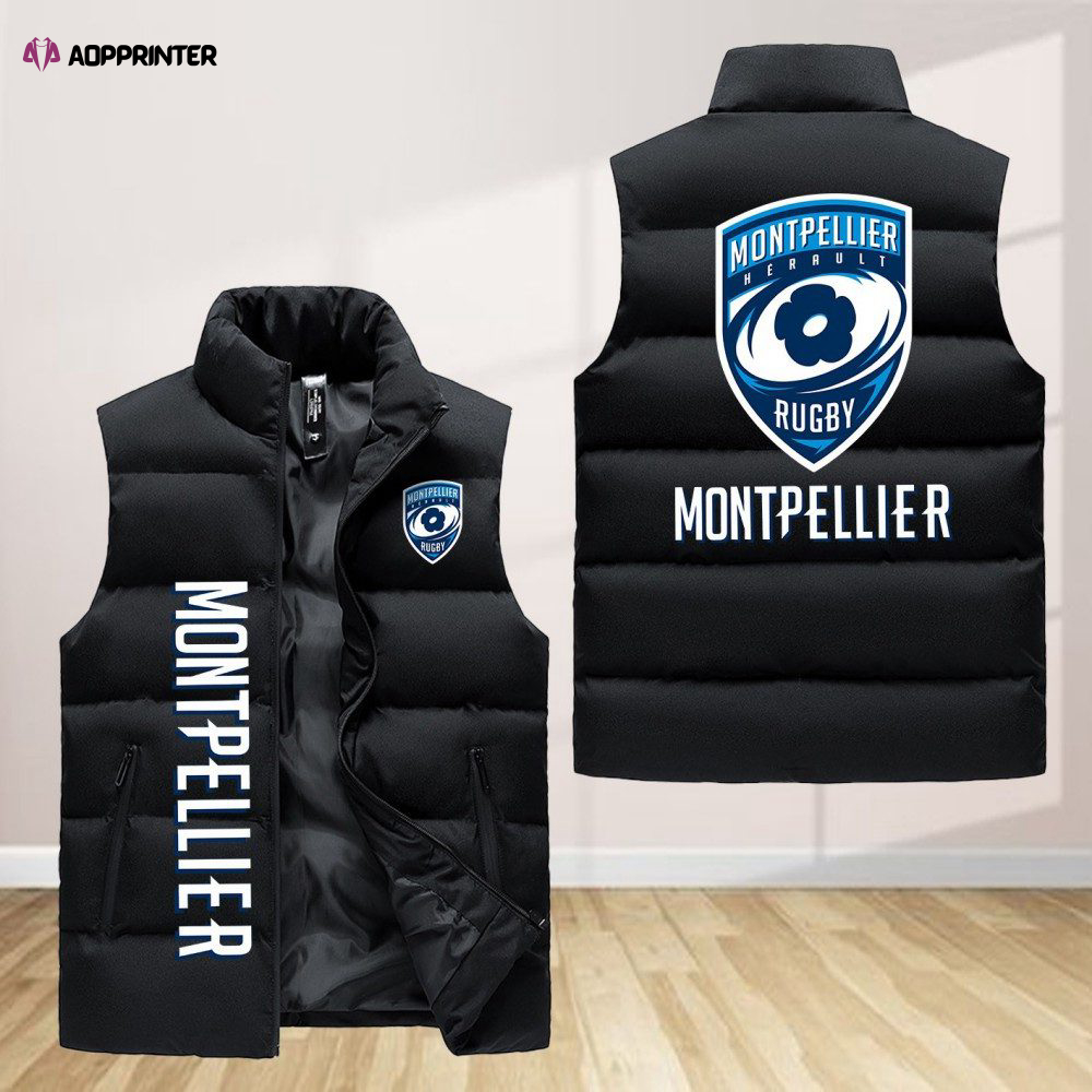 montpellier herault rugby sleeveless puffer jacket custom for fans spj0724