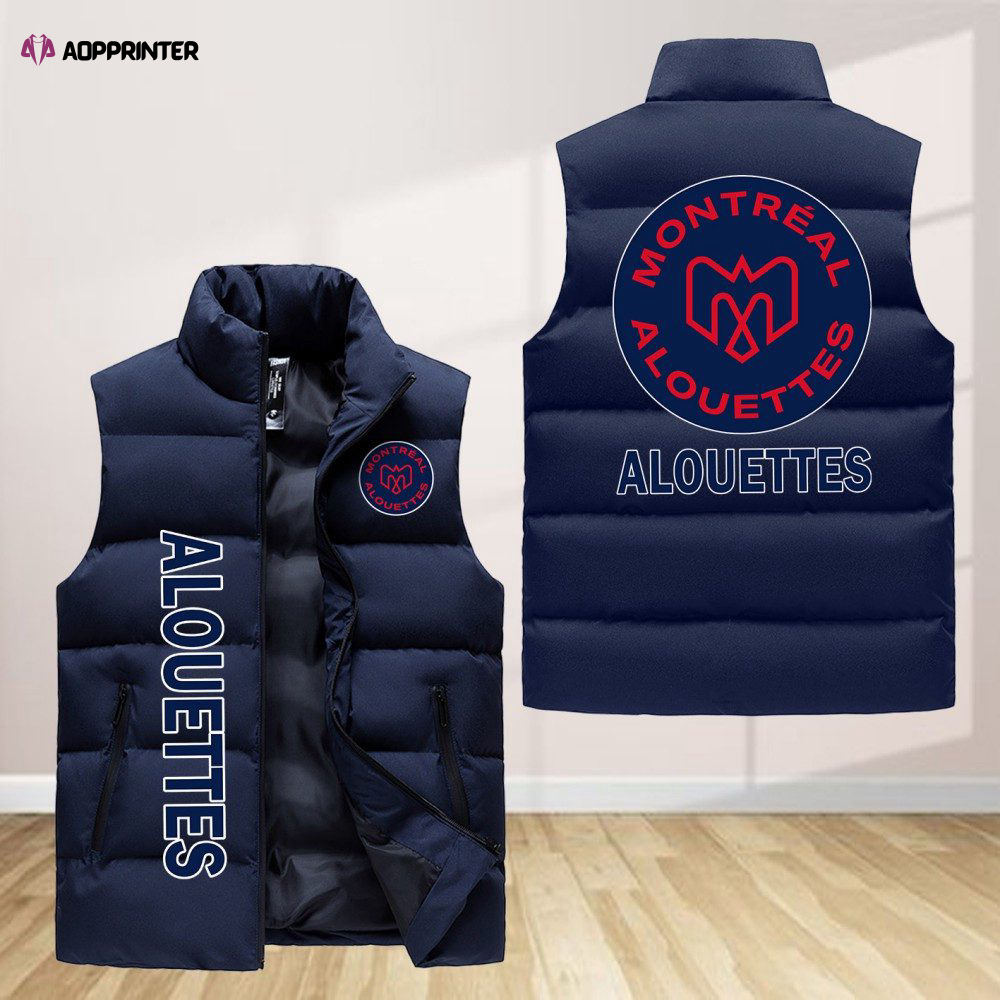 montreal alouettes sleeveless puffer jacket custom for fans spj0827