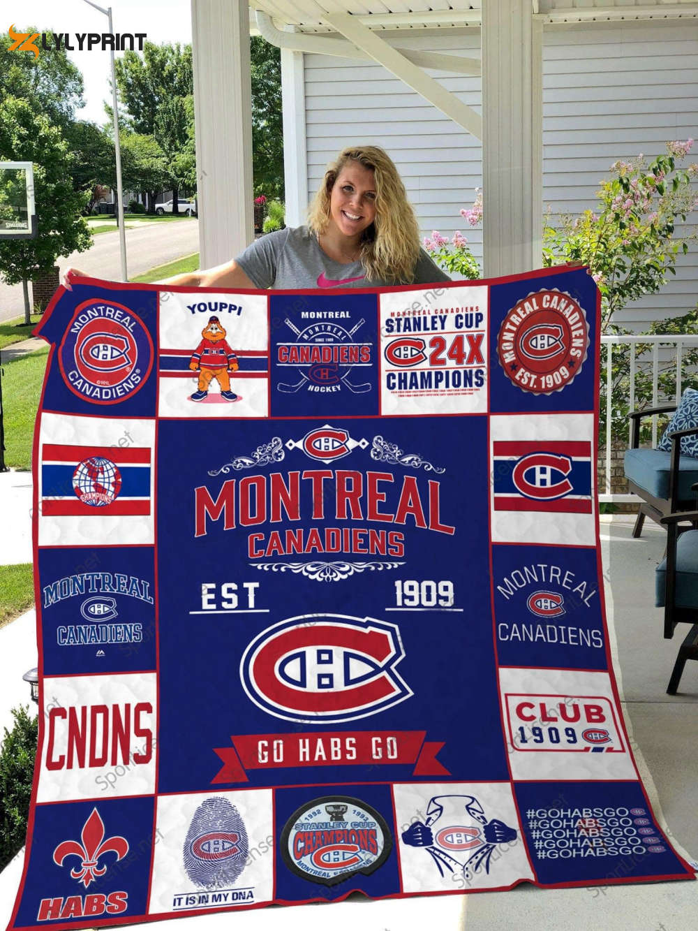 montreal canadiens quilt blanket for fans home decor gift 5