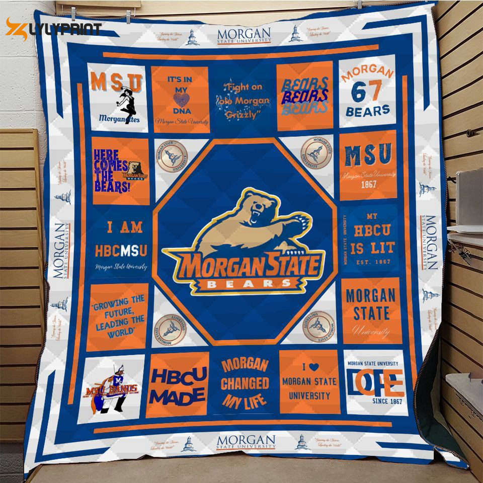 morgan state bears 1 quilt blanket for fans home decor gift