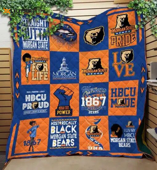 morgan state bears 3 quilt blanket for fans home decor gift