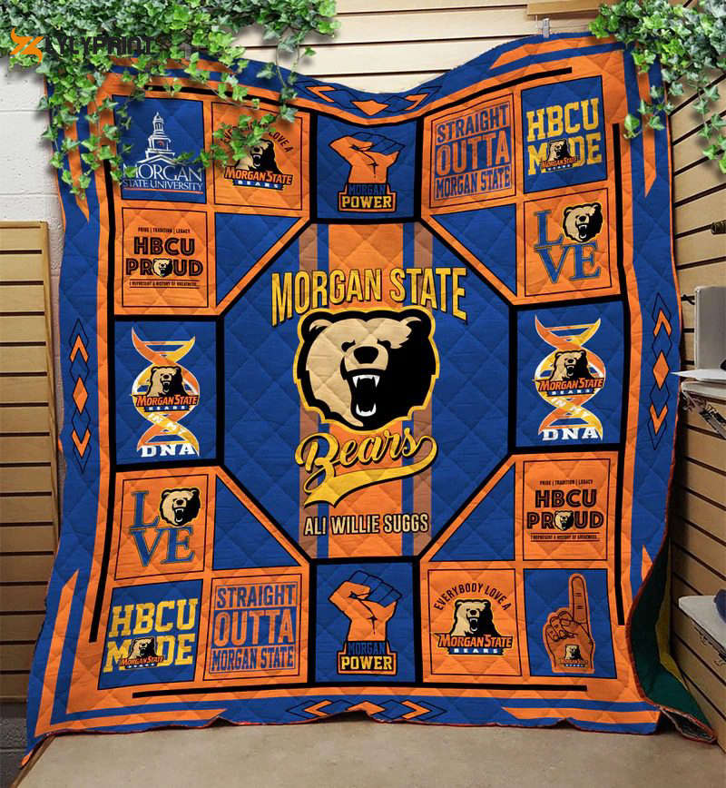 morgan state university bears quilt blanket for fans home decor gift